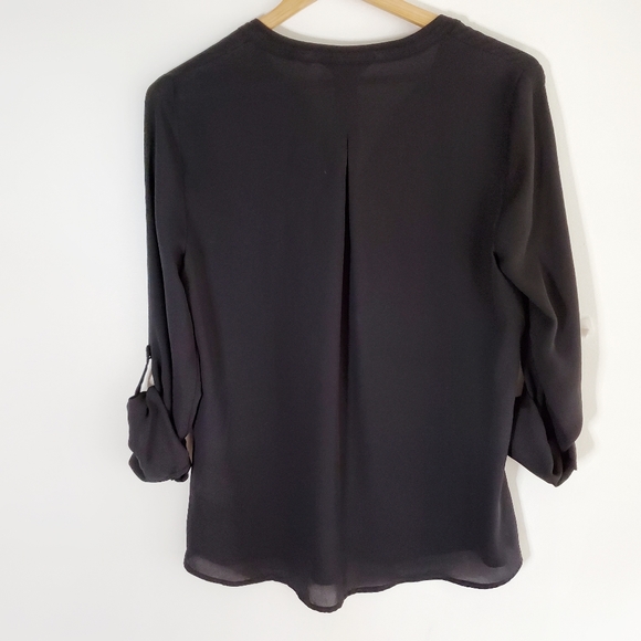 REITMANS Roll Up Blouse Black Size S - Picture 8 of 9